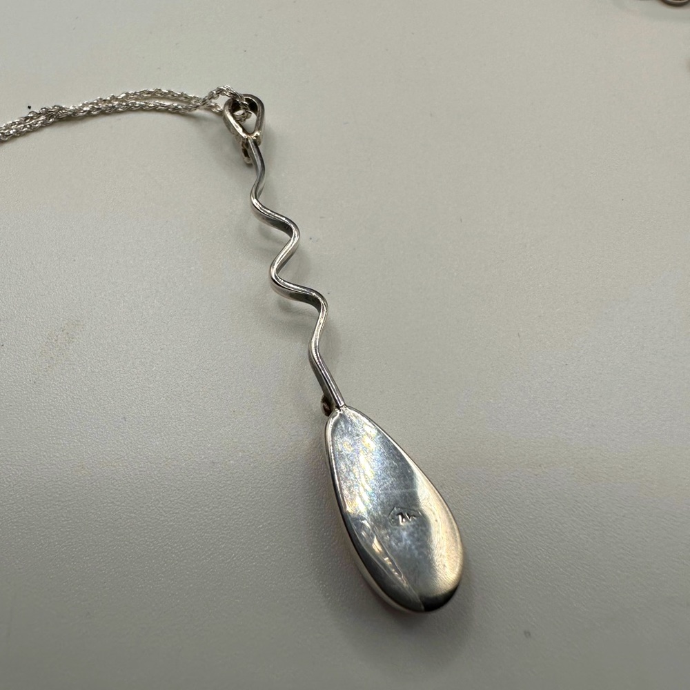 Stunning 925 Silver Earrings&Pendant&Necklace Set Argentine Rhodochrosite Stones - Picture 8 of 10